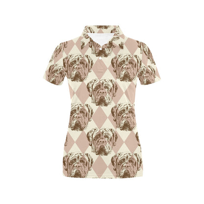 Mastiffs Pattern Print Design 01 Women's Polo Shirt