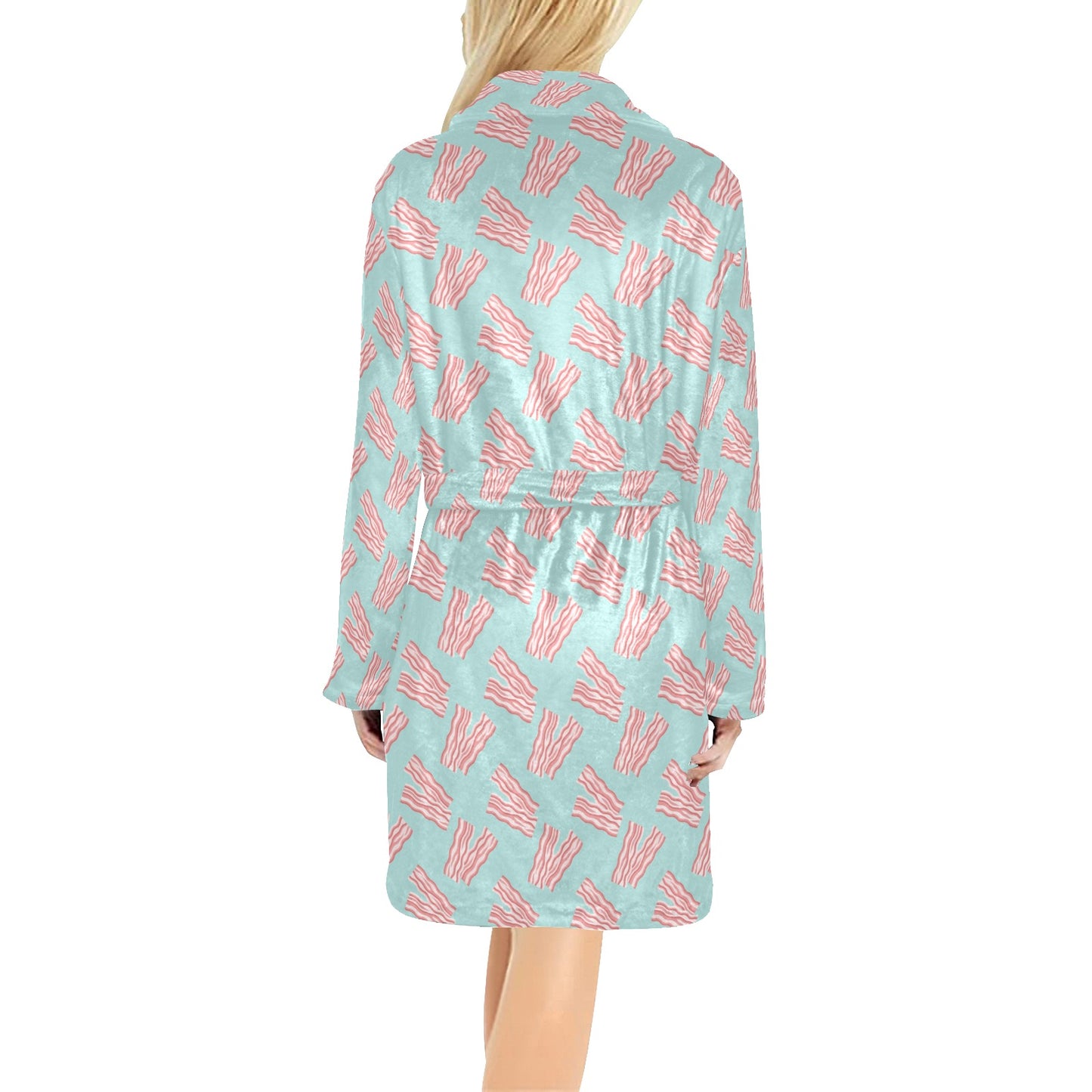 Bacon Pattern Print Design 04 Women's Fleece Robe