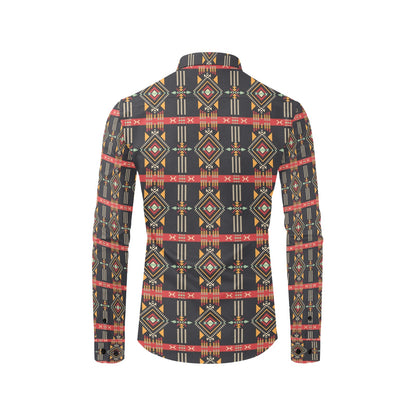 Southwest Pattern Print Design LKS303 Men's Long Sleeve Dress Shirt