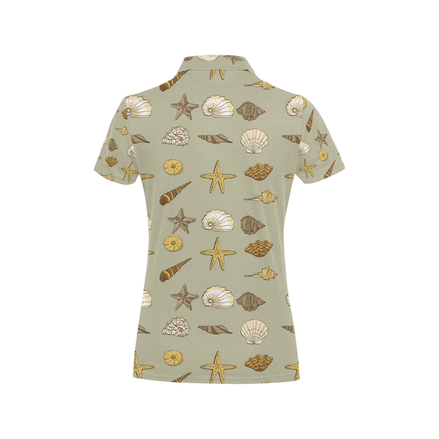 Seashell Beach Print Design LKS303 Women's Polo Shirt