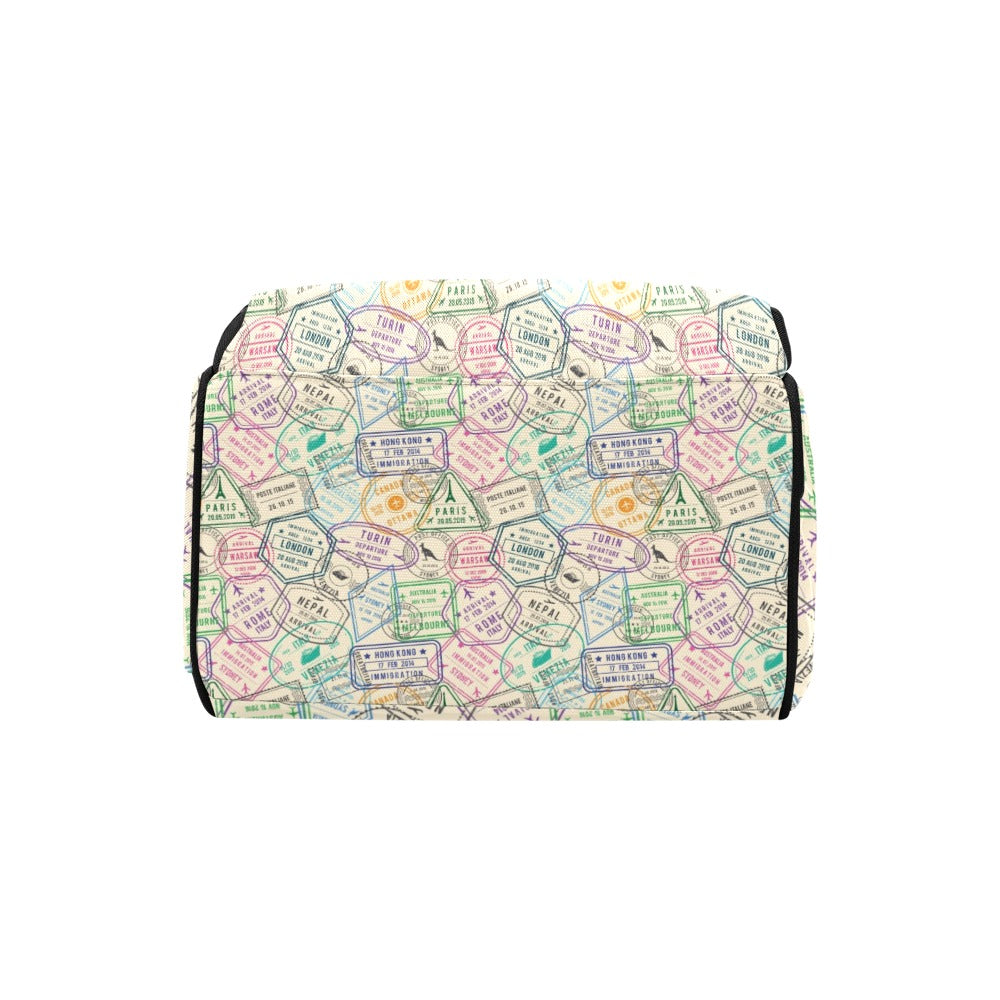 Travel Stamp Print Design LKS303 Diaper Bag Backpack
