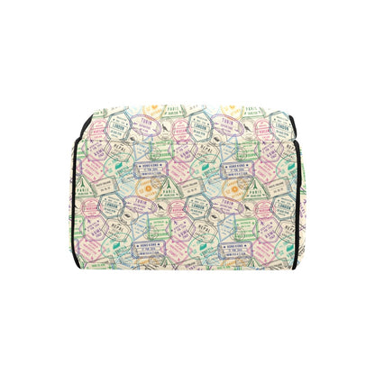 Travel Stamp Print Design LKS303 Diaper Bag Backpack