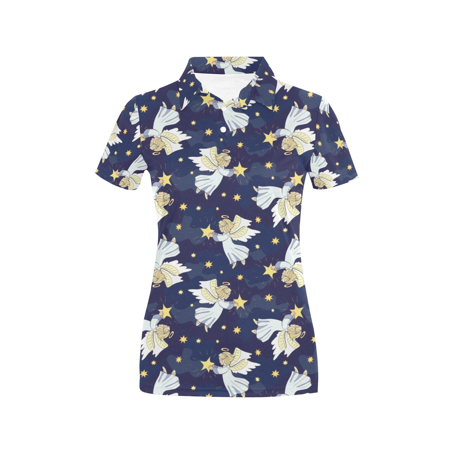 Angel Pattern Print Design 06 Women's Polo Shirt