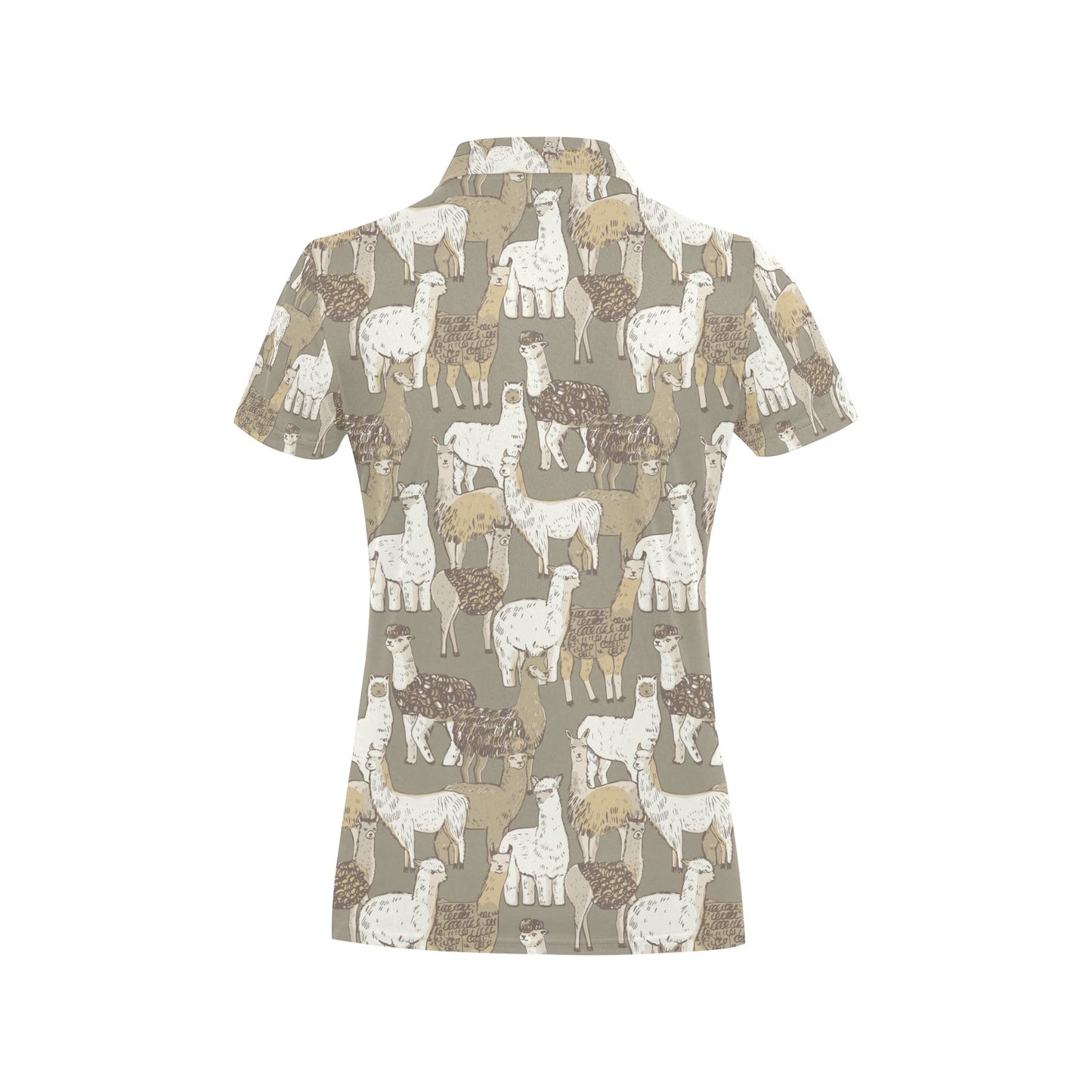 Alpaca Pattern Print Design 01 Women's Polo Shirt