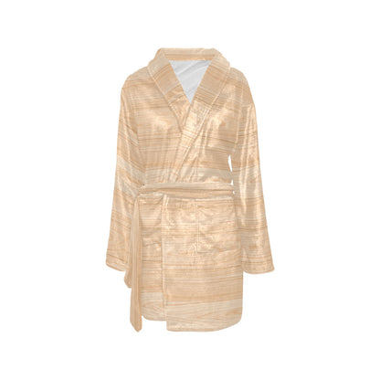 Wood Texture Print Design LKS302 Women's Fleece Robe