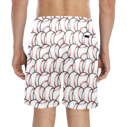 Baseball Pattern Men's Swim Trunks Beach Shorts