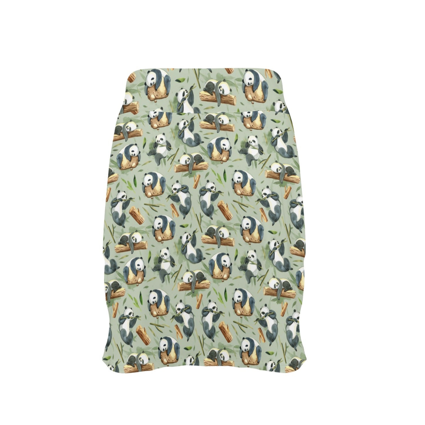 Panda Bear Design Bamboo Print 17" Golf & Pickleball Skort with Pockets