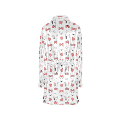 Bull Terriers Pattern Print Design 08 Women's Fleece Robe