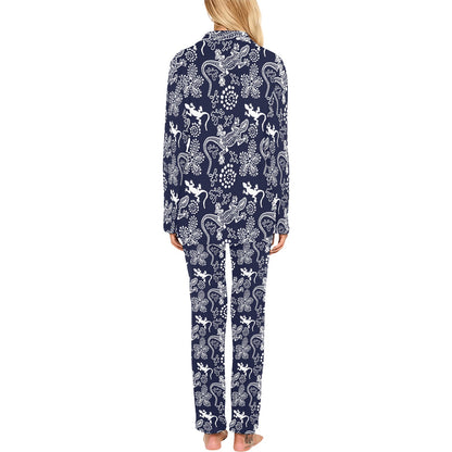 lizard Pattern Print Design 03 Women's Long Pajama Set