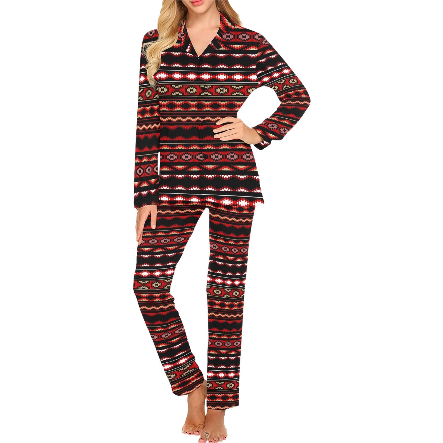 Southwestern Themed Women's Long Pajama Set