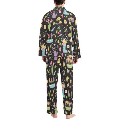 Gardening Pattern Print Design G03 Men's Long Pajama Set