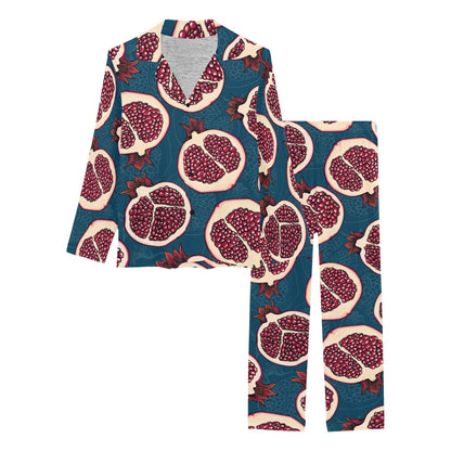Pomegranate Pattern Print Design PG02 Women's Long Pajama Set