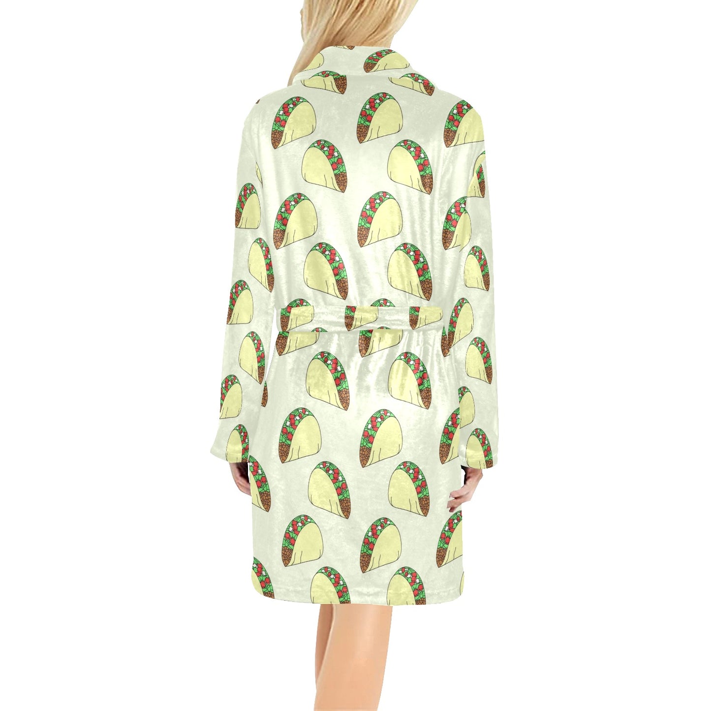 Taco Pattern Print Design TC05 Women's Fleece Robe