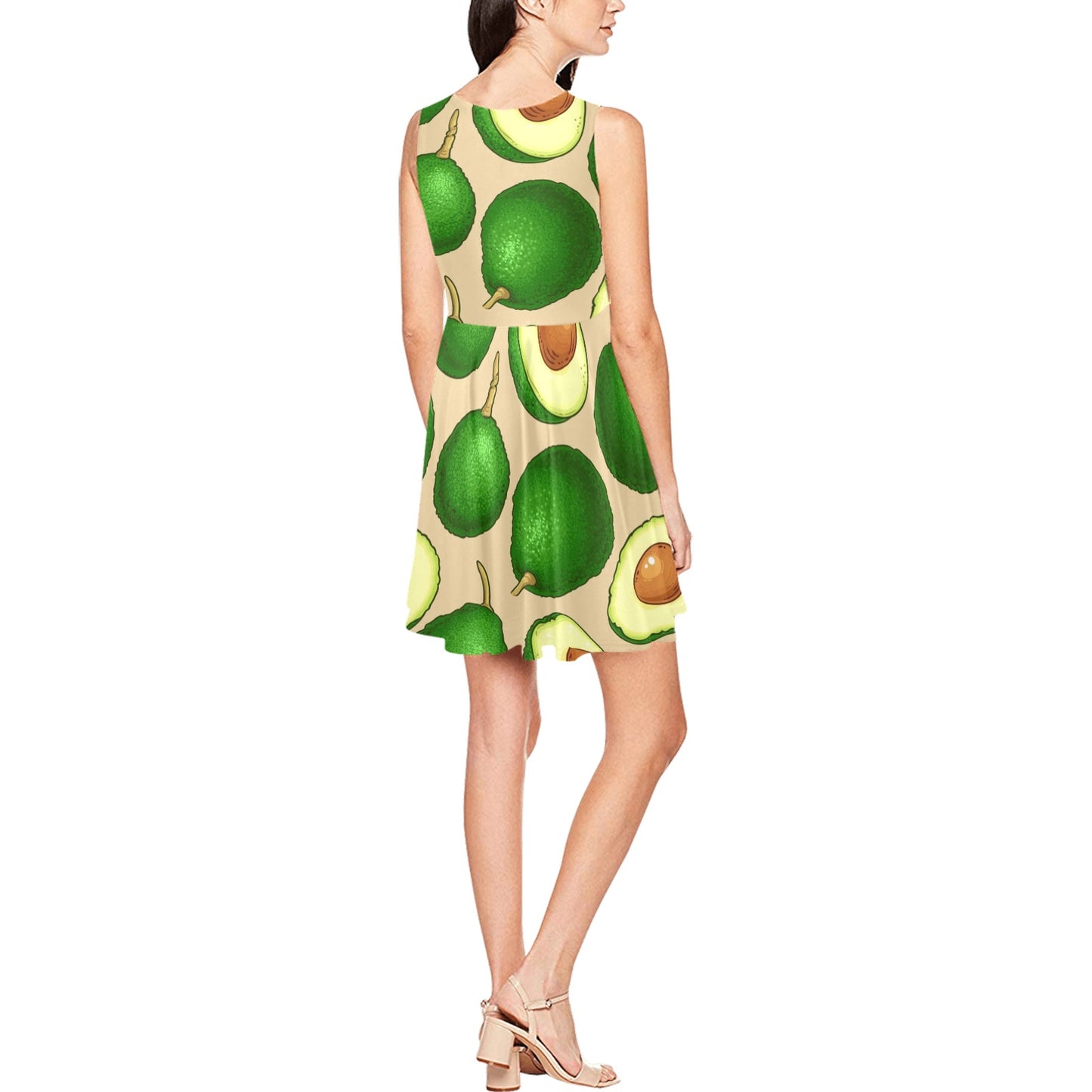 Avocado Pattern Print Design AC010 Sleeveless Dress