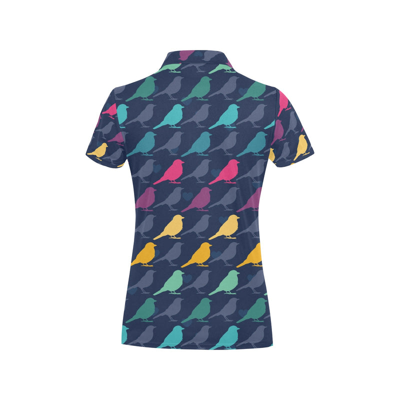 Birds Pattern Print Design 01 Women's Polo Shirt