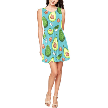 Avocado Pattern Print Design AC05 Sleeveless Dress