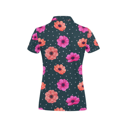 Anemone Pattern Print Design AM08 Women's Polo Shirt
