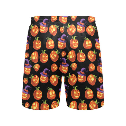 Witch Pumpkin Halloween Print LKS302 Men's Swim Trunks Beach Shorts