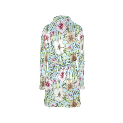Tropical Flower Pattern Print Design TF05 Women's Fleece Robe