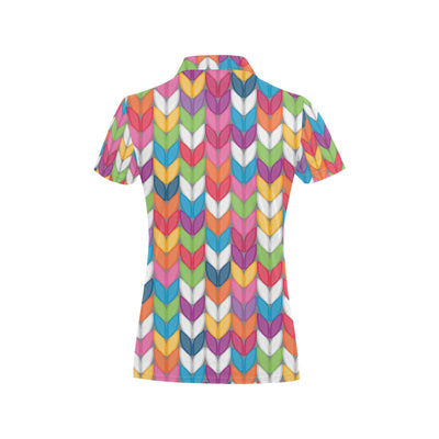 Knit Pattern Print Design 01 Women's Polo Shirt