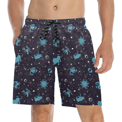 Zodiac Print Design LKS303 Men's Swim Trunks Beach Shorts