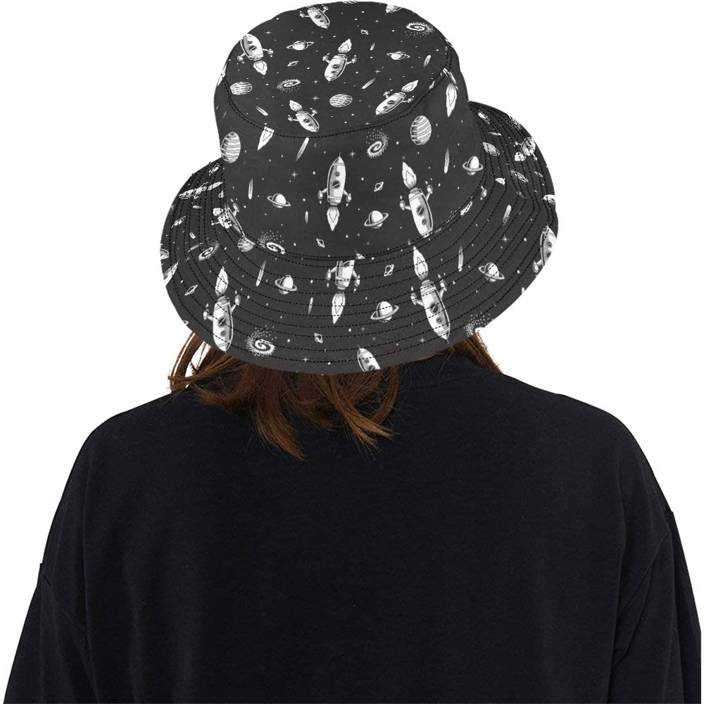 Space Rocket Print Design LKS303 Unisex Bucket Hat