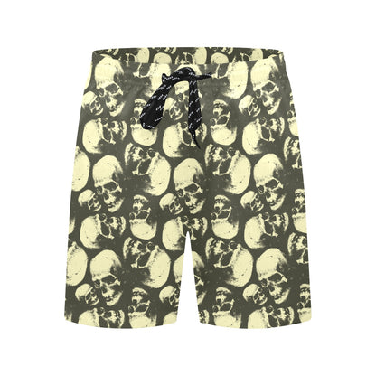 Skull Print Design LKS302 Men's Swim Trunks Beach Shorts