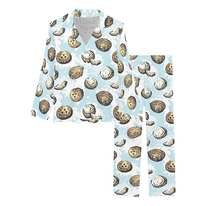 Coconut Pattern Print Design CN01 Women's Long Pajama Set