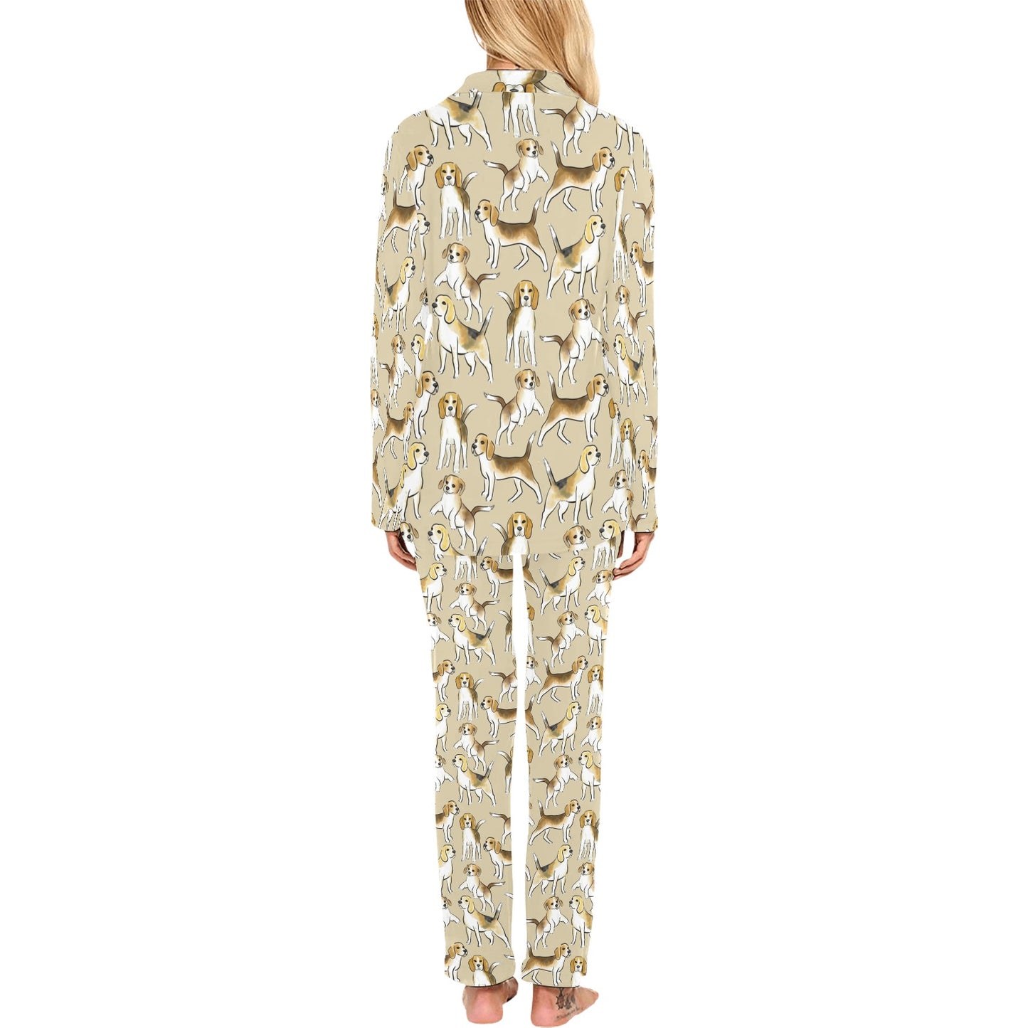 Beagle Pattern Print Design 04 Women's Long Pajama Set