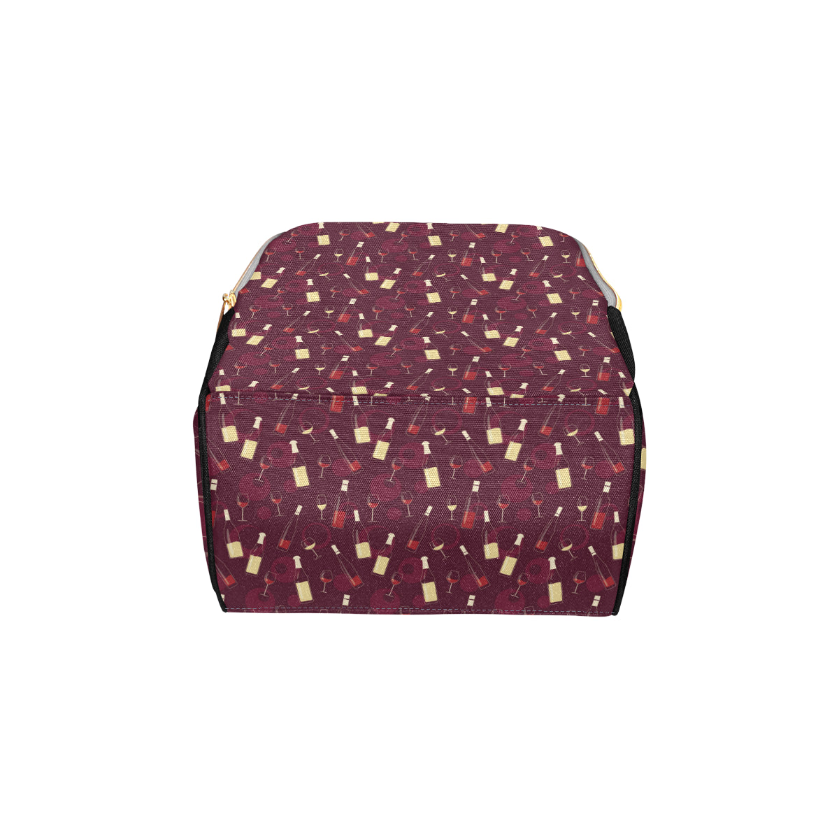 Wine Themed Pattern Print Diaper Bag Backpack