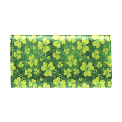 Shamrock Clover Print Women's Trifold Wallet