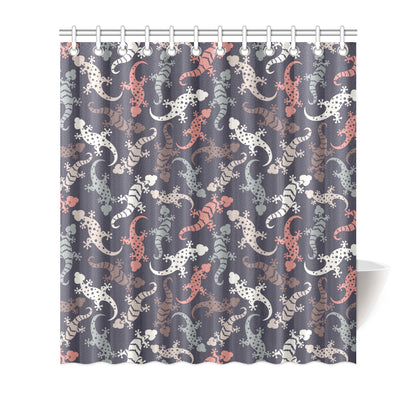 Gecko Pattern Print Design 02 Shower Curtain