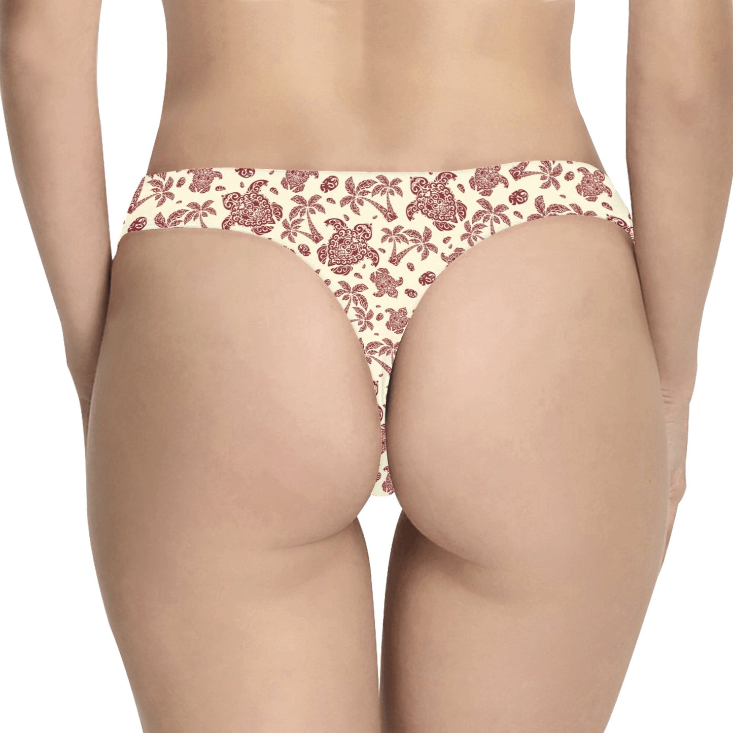 Polynesian Tattoo Turtle Themed Women's Thongs
