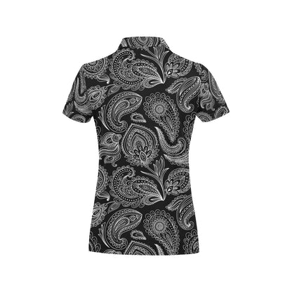Paisley Pattern Print Design A04 Women's Polo Shirt
