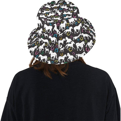 Horse Hoof Colorful Print Design LKS301 Unisex Bucket Hat