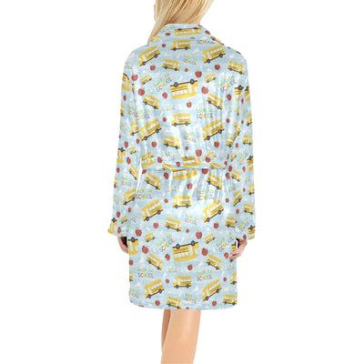 School Bus Back To School Print Design LKS303 Women's Fleece Robe