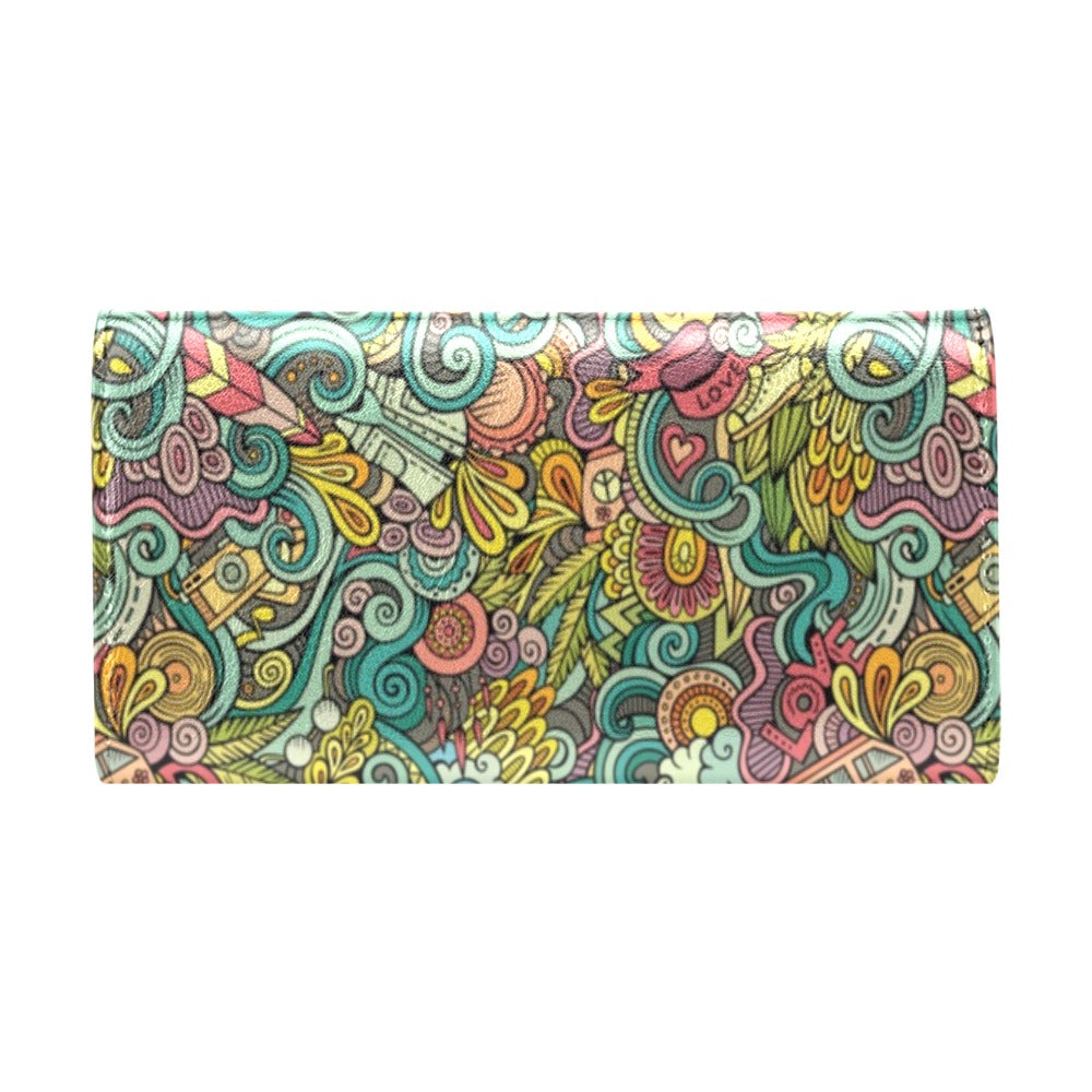 Hippie Print Design LKS302 Women's Trifold Wallet