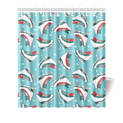 Ice Skate Pattern Print Design 03 Shower Curtain