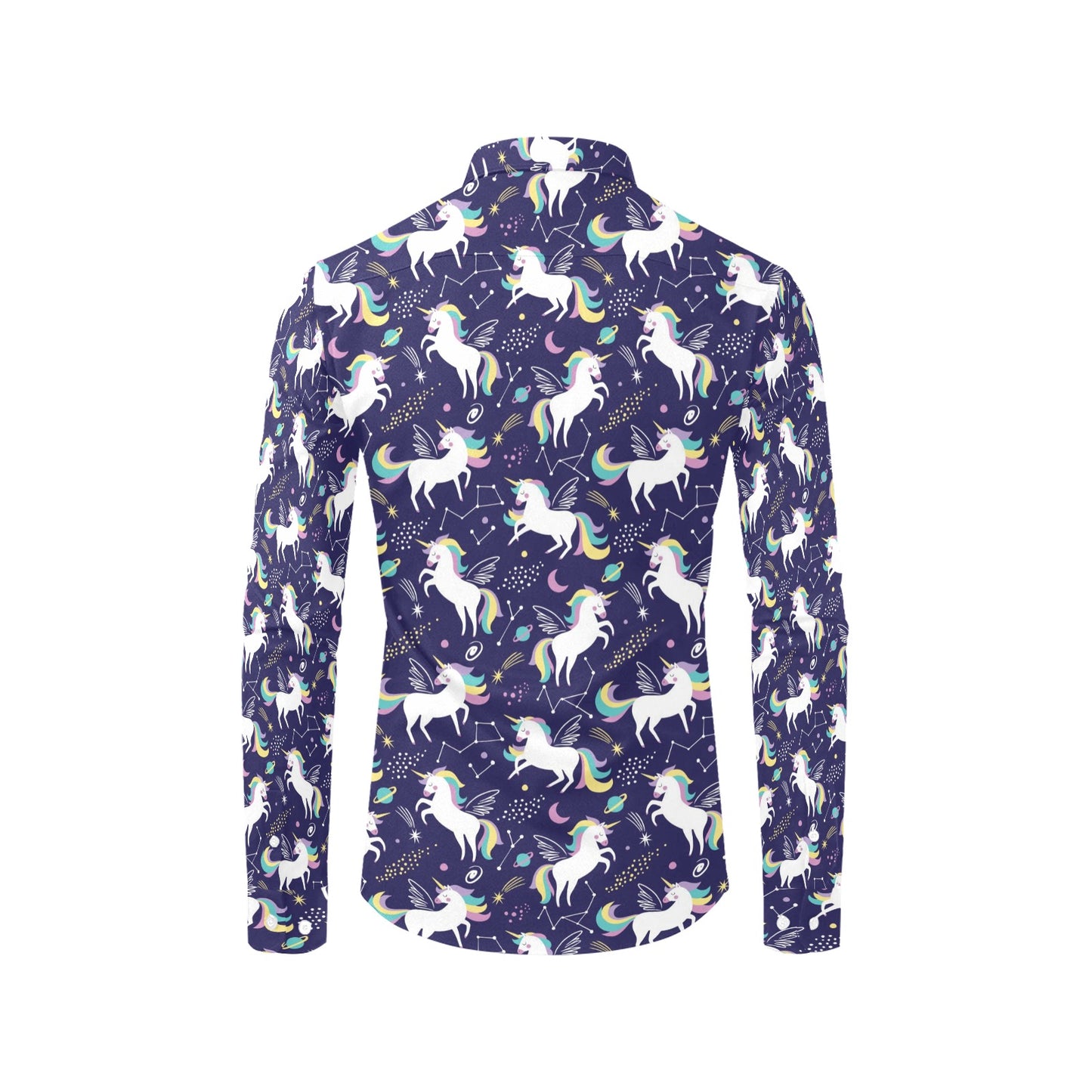 Unicorn Print Design LKS305 Men's Long Sleeve Dress Shirt