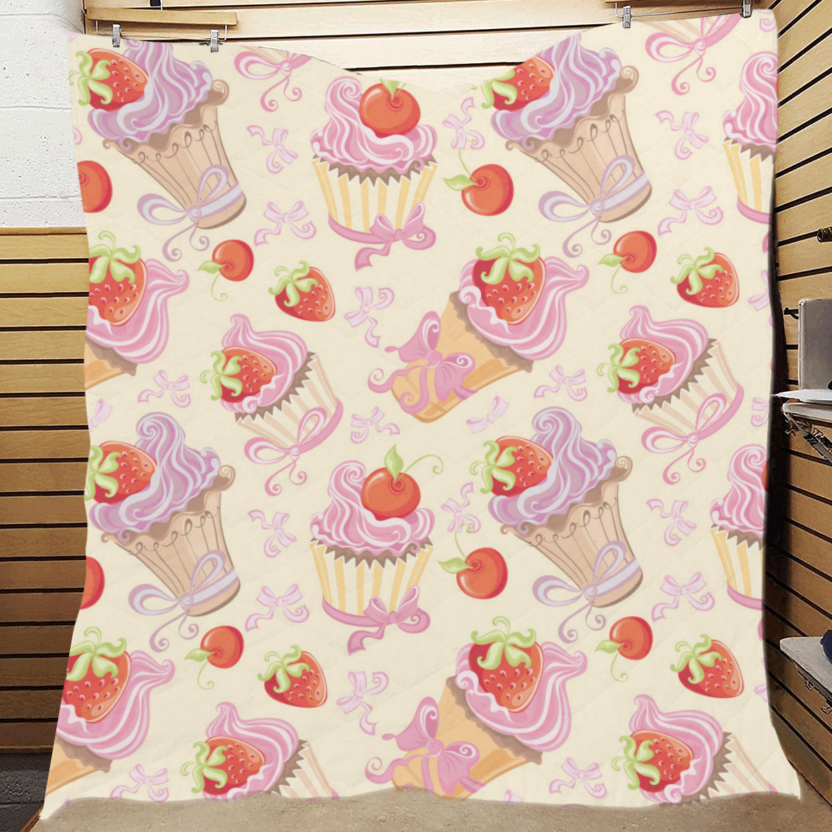 Strawberry Pink CupCake Premium Quilt