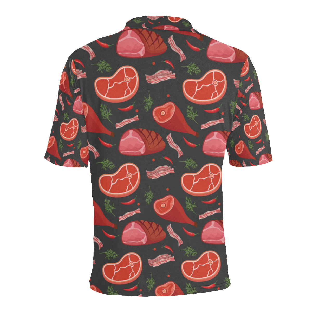 Meat Pattern Print Design 03 Men Polo Shirt