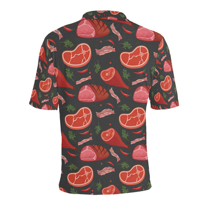 Meat Pattern Print Design 03 Men Polo Shirt