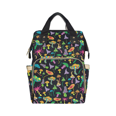 Psychedelic Mushroom Pattern Print Design A02 Diaper Bag Backpack