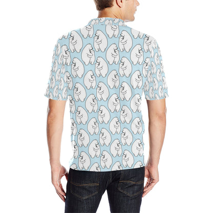 Polar Bear Pattern Print Design PB08 Men Polo Shirt