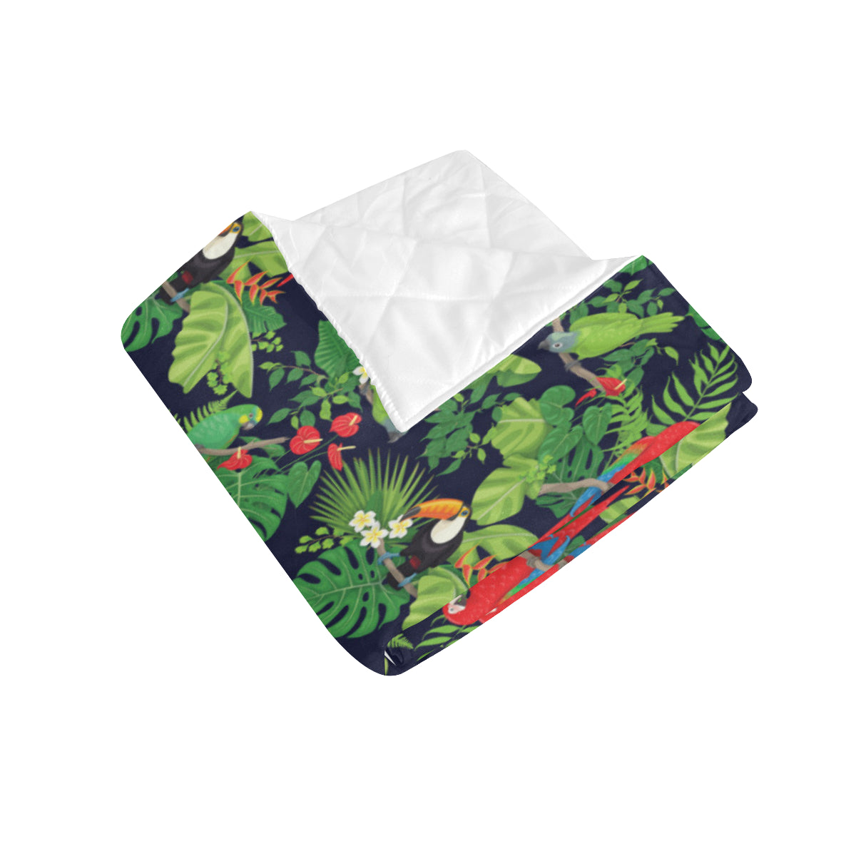 Rainforest Parrot Pattern Print Design A03 Premium Quilt