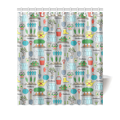Gardening Pattern Print Design G07 Shower Curtain
