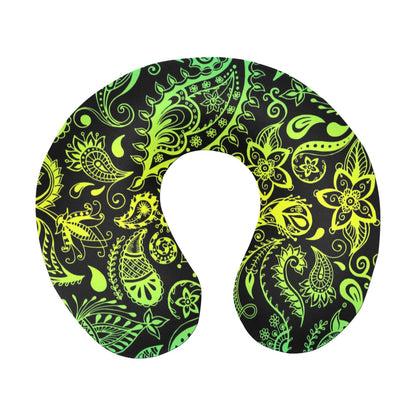 Paisley Green Design Print U-Shaped Travel Neck Pillow