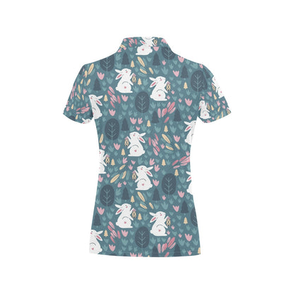 Rabbit Pattern Print Design RB013 Women's Polo Shirt