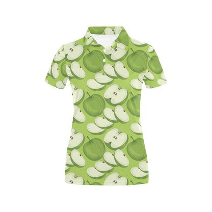 Apple Pattern Print Design AP010 Women's Polo Shirt