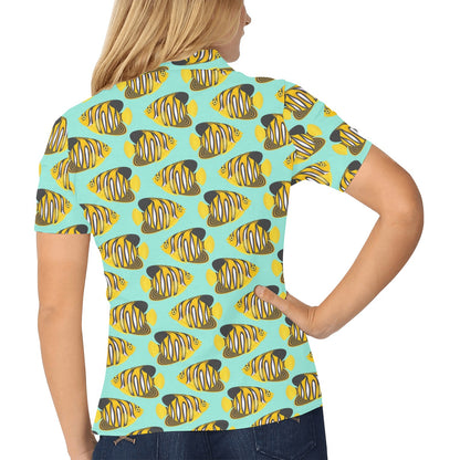 Angelfish Print Design LKS402 Women's Polo Shirt